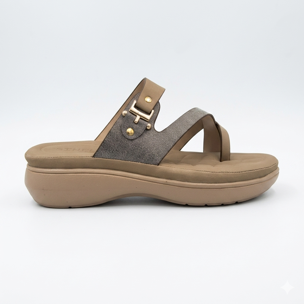 Women's Fashion Thong chapples | Lightweight Air Mix Sole Cushioned Daily Wear Wedges