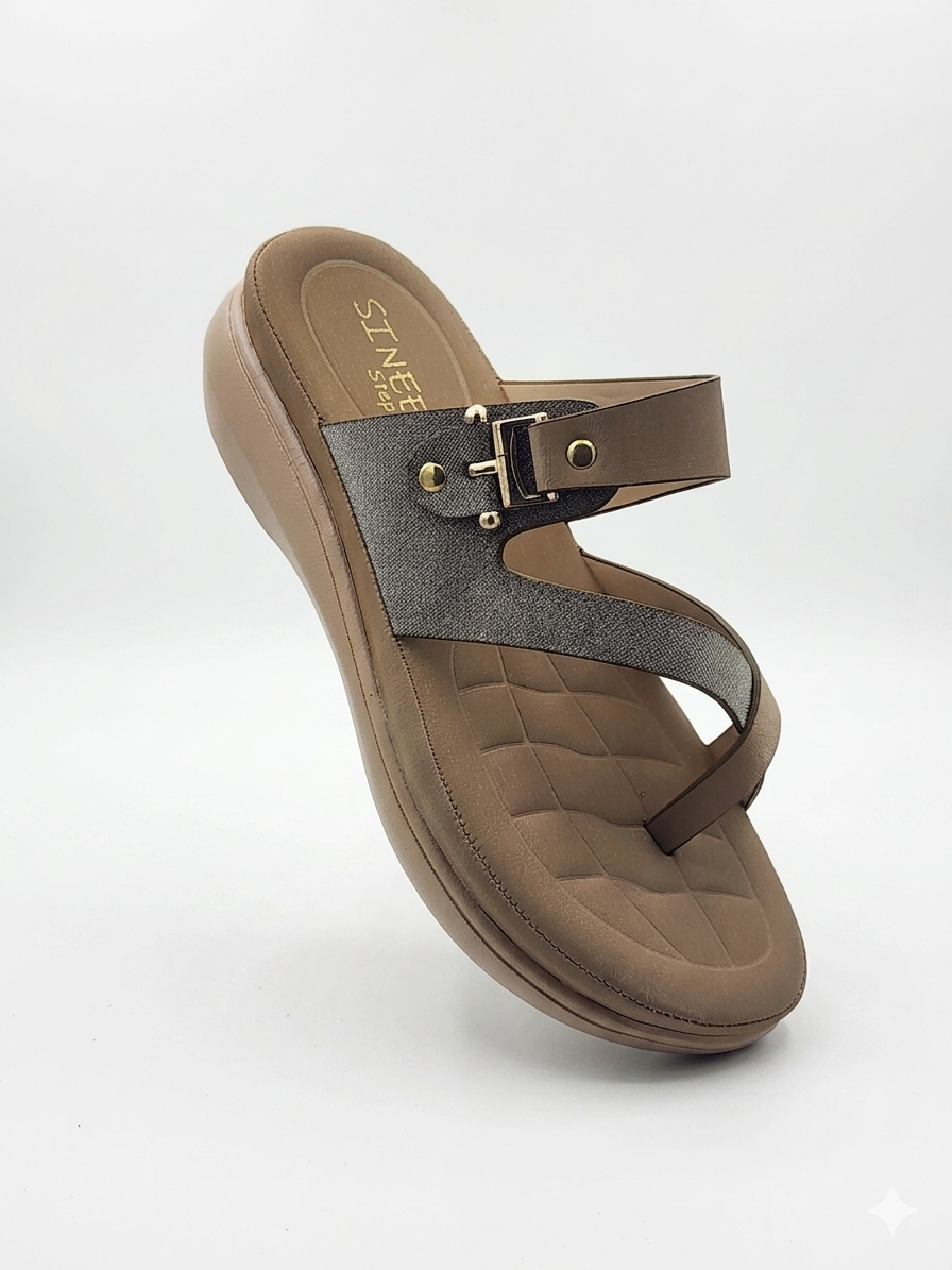 Women's Fashion Thong chapples | Lightweight Air Mix Sole Cushioned Daily Wear Wedges