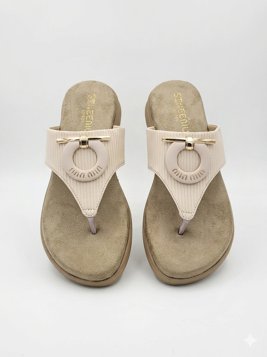 Women's Fashion Thong chapples | Lightweight Air Mix Sole Cushioned Daily Wear Flats