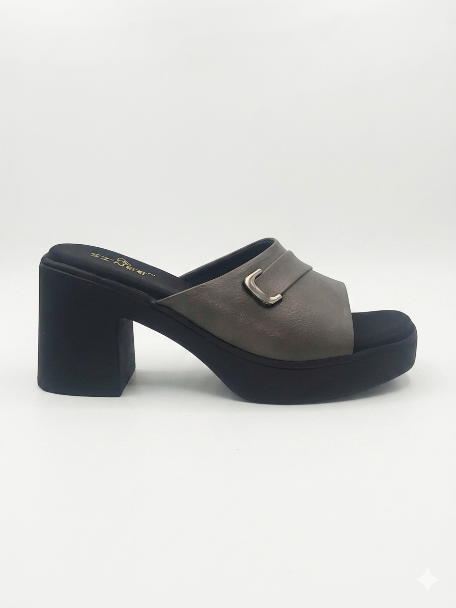 Women's Open Toe Block Heel Platform Slippers | Cushioned Comfort Slip-On Mules