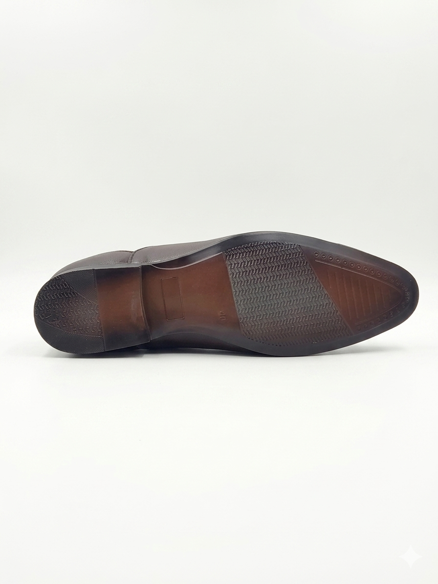 Men's Textured Synthetic Leather Formal Slip-On Shoes with Cushioned Insole