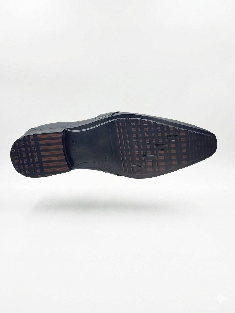 Men's Synthetic Leather Formal Slip-On Shoes with Cushioned Insole