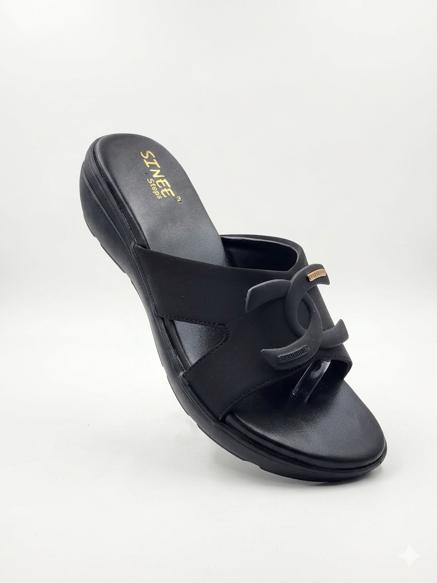 Women's Fashion Low Wedge chapples | Lightweight Air Mix Sole Stretch Lycra Comfort Mules