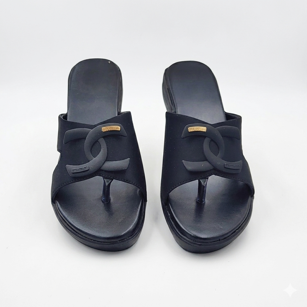 Women's Fashion Low Wedge chapples | Lightweight Air Mix Sole Stretch Lycra Comfort Mules