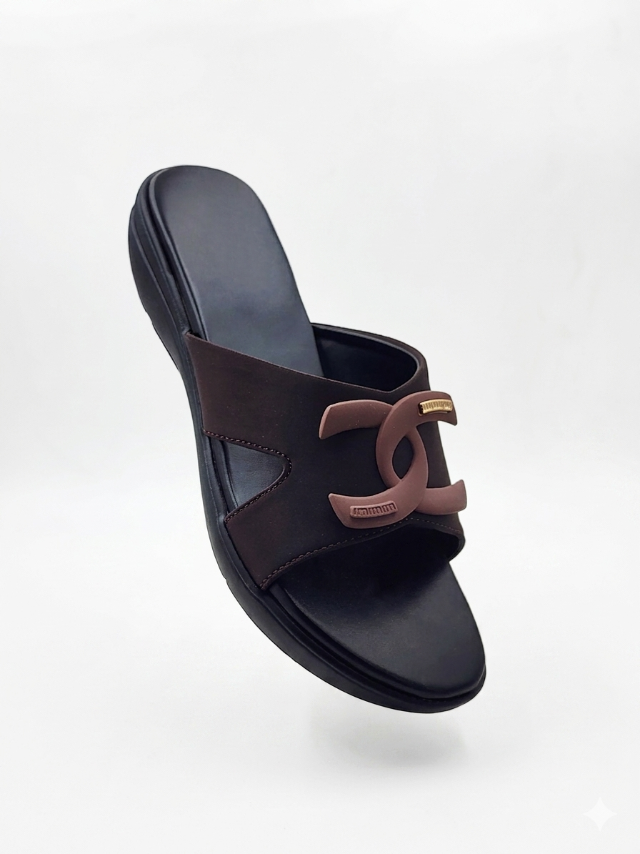 Women's Fashion Low Wedge chapples | Lightweight Air Mix Sole Stretch Lycra Comfort Mules