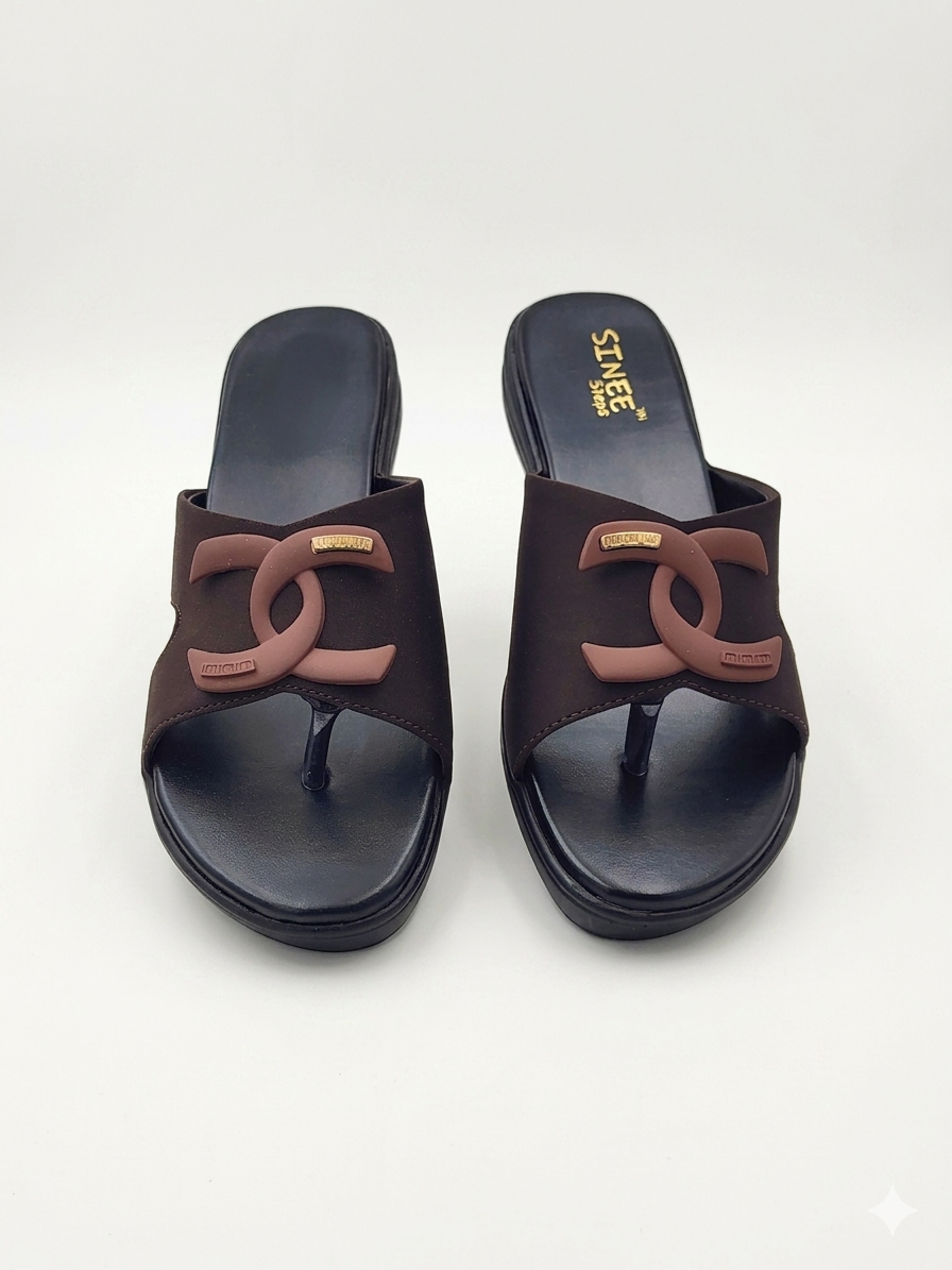 Women's Fashion Low Wedge chapples | Lightweight Air Mix Sole Stretch Lycra Comfort Mules