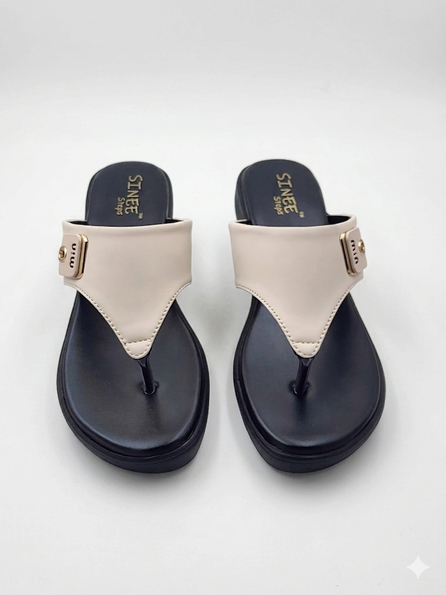 Women's Fashion Low Wedge chapples | Lightweight Air Mix Sole Stretch Lycra Comfort Mules