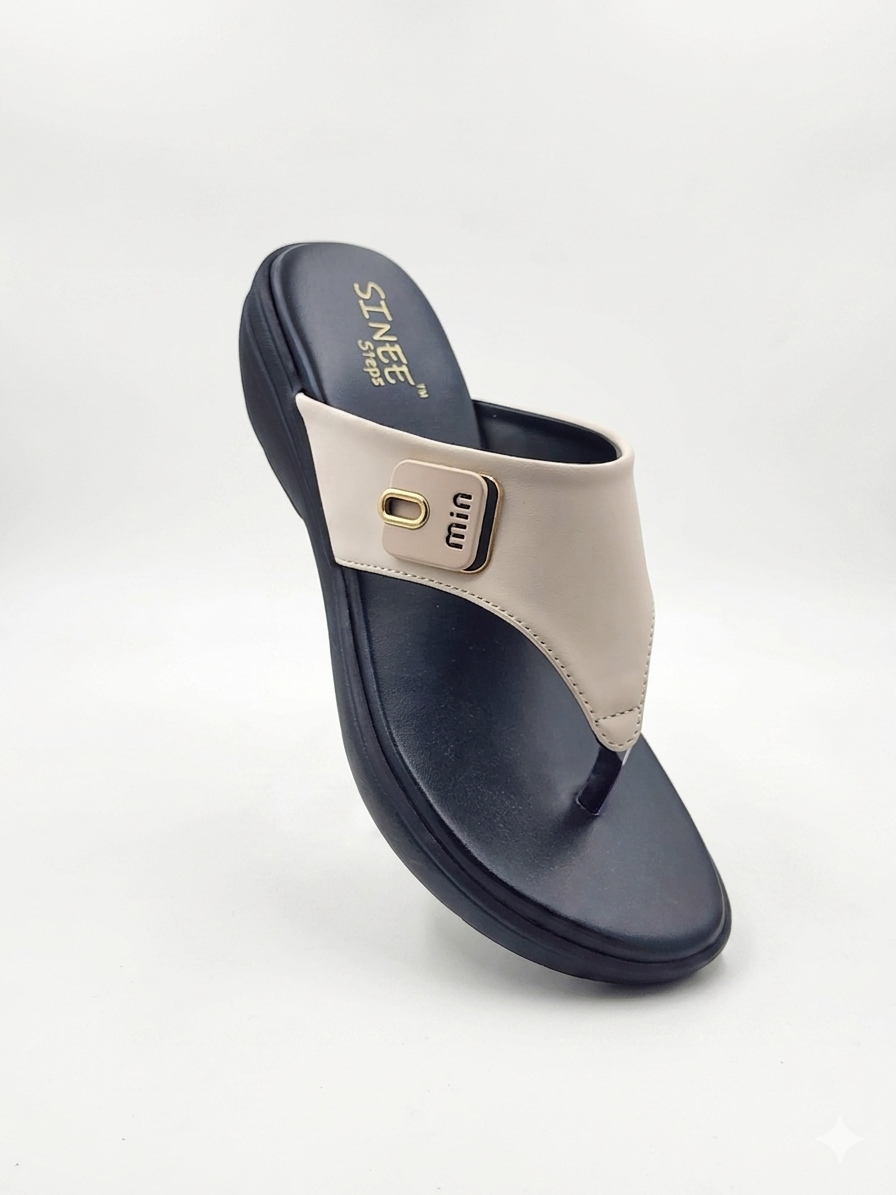 Women's Fashion Low Wedge chapples | Lightweight Air Mix Sole Stretch Lycra Comfort Mules