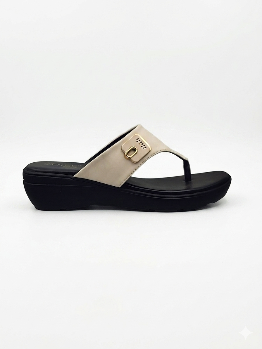 Women's Fashion Low Wedge chapples | Lightweight Air Mix Sole Stretch Lycra Comfort Mules
