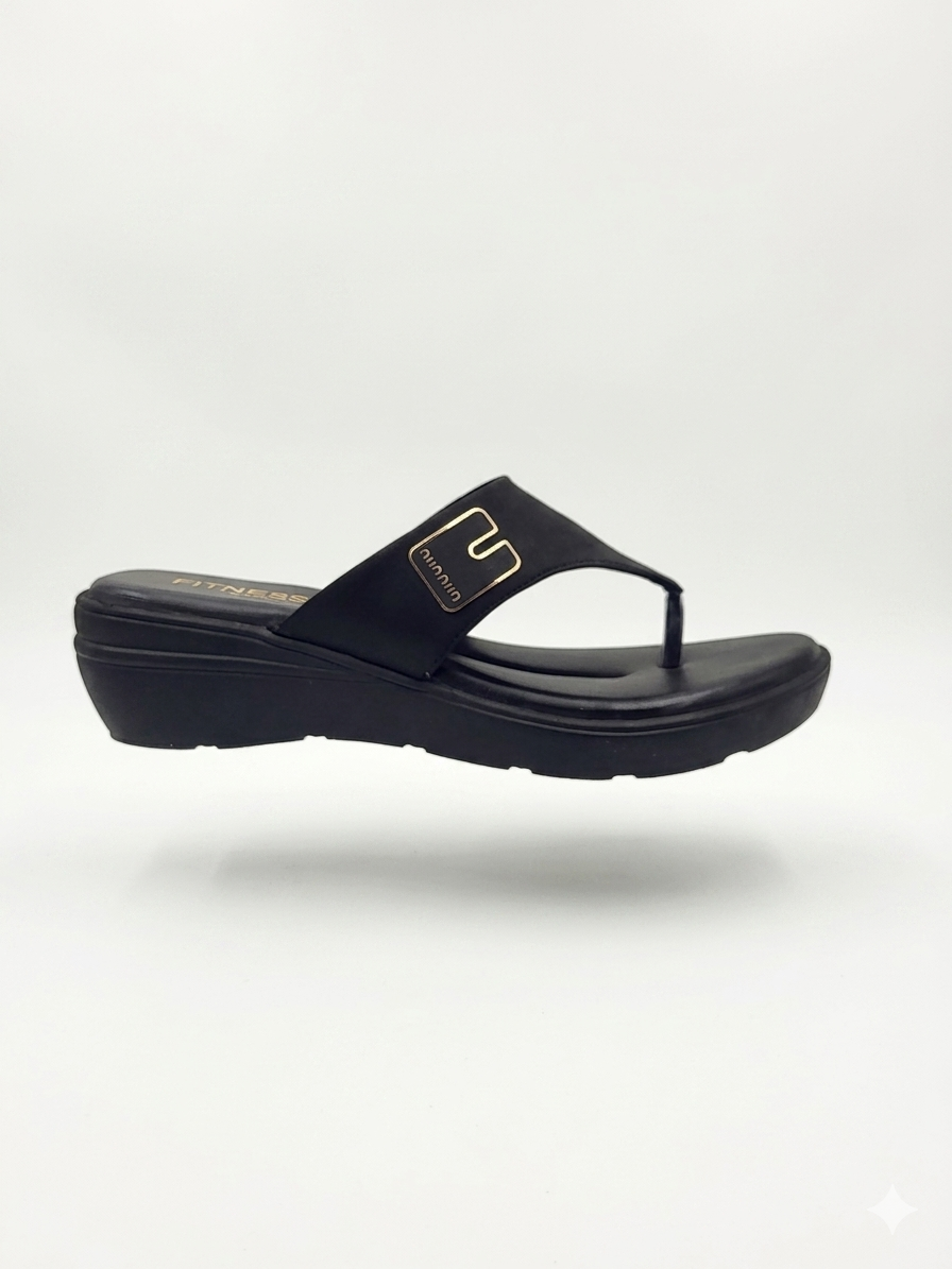 Women's Fashion Low Wedge chapples | Lightweight Air Mix Sole Stretch Lycra Comfort Mules