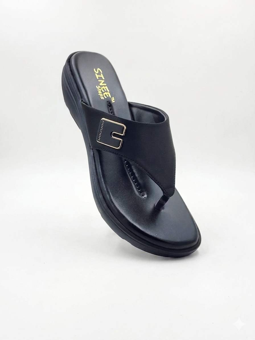 Women's Fashion Low Wedge chapples | Lightweight Air Mix Sole Stretch Lycra Comfort Mules
