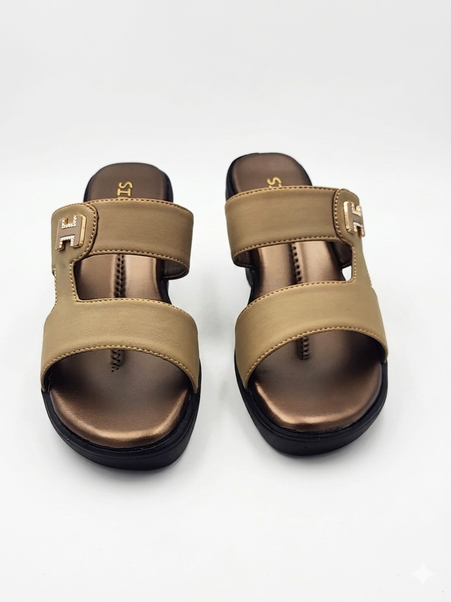 Women's Fashion Dual-Strap Slippers | Lightweight Air Mix Sole Stretch Lycra Comfort Mules