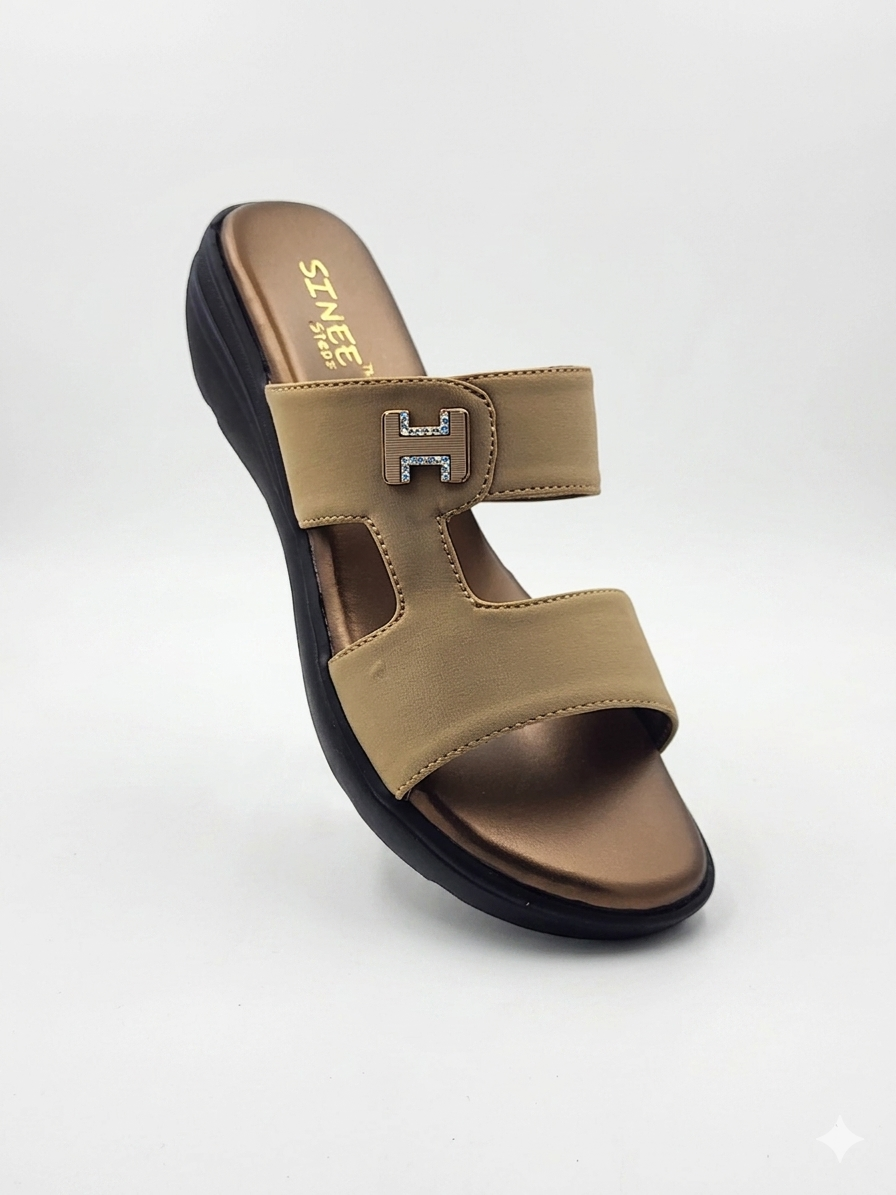 Women's Fashion Dual-Strap Slippers | Lightweight Air Mix Sole Stretch Lycra Comfort Mules