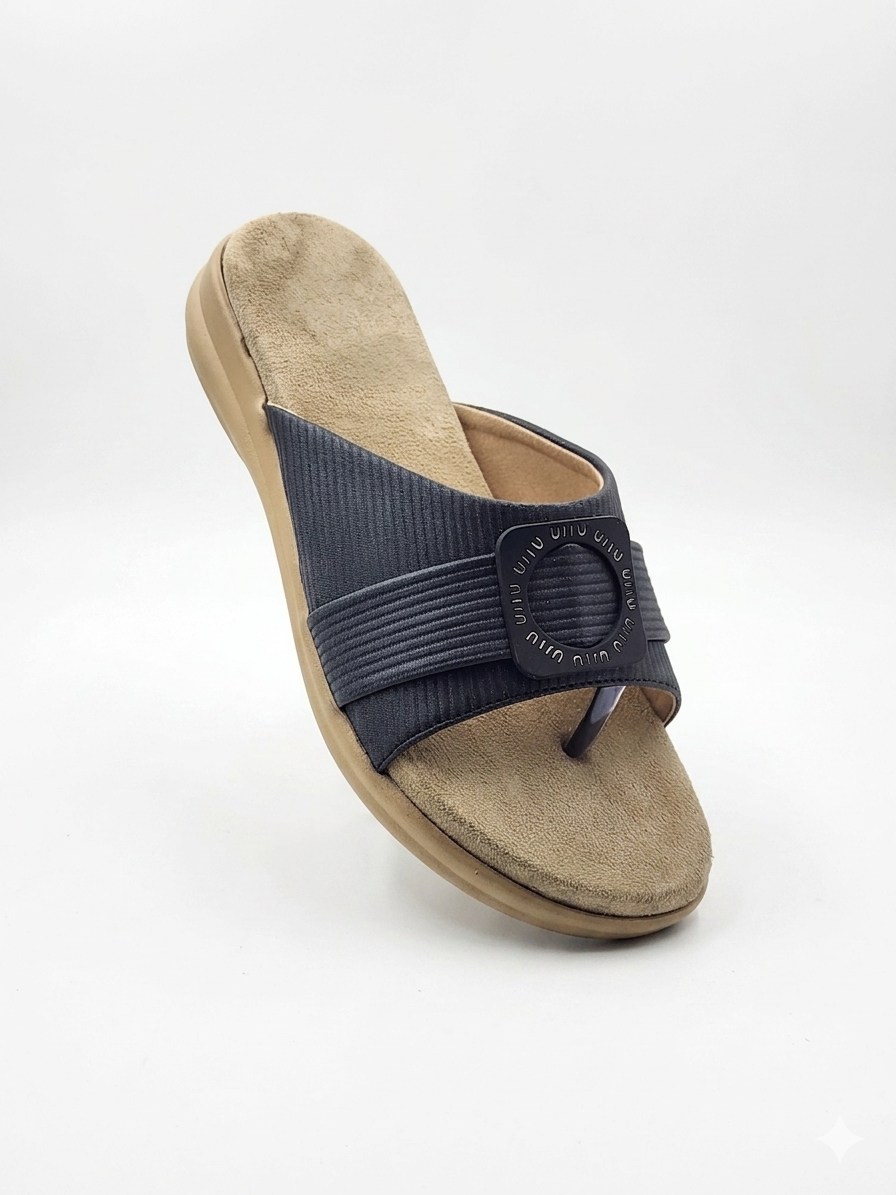 Women's Fashion Low Wedge chapples | Lightweight Air Mix Sole Stretch Lycra Daily Wear Mules