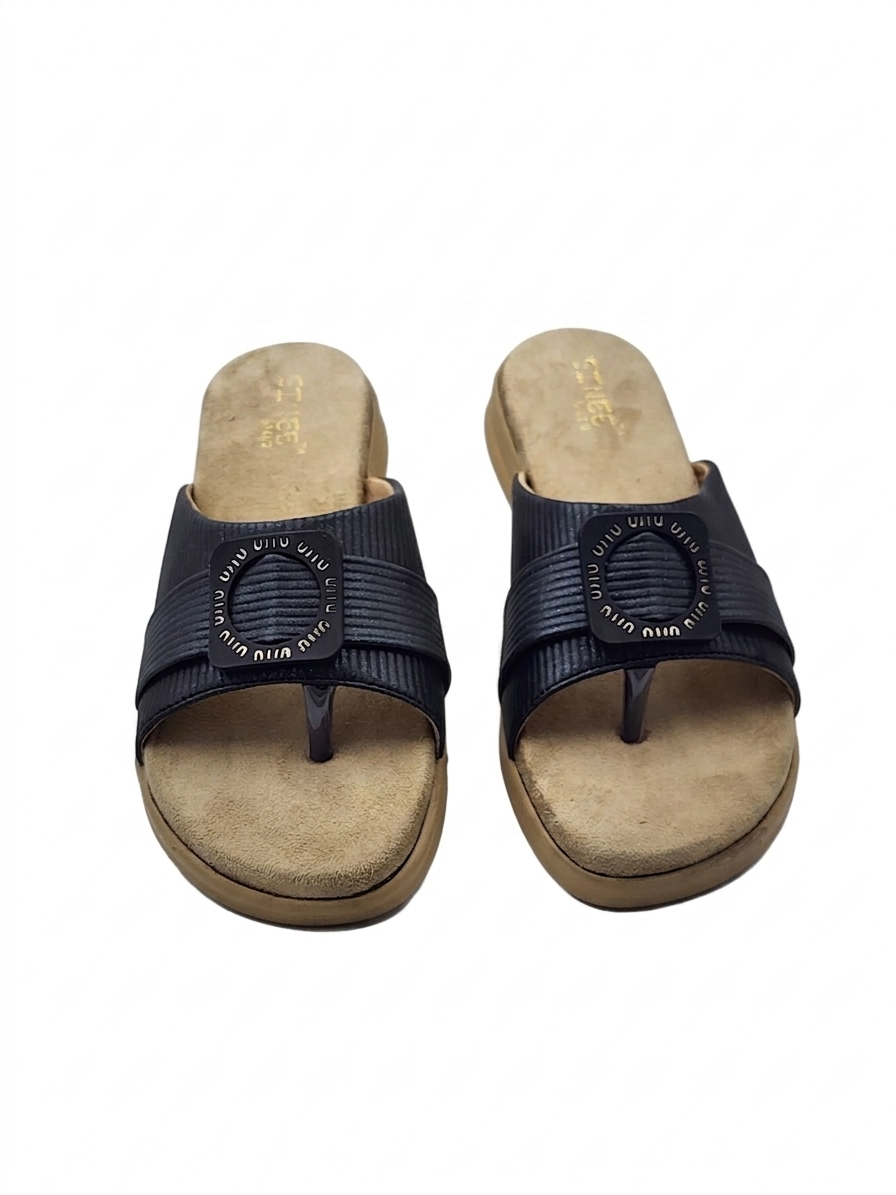 Women's Fashion Low Wedge chapples | Lightweight Air Mix Sole Stretch Lycra Daily Wear Mules