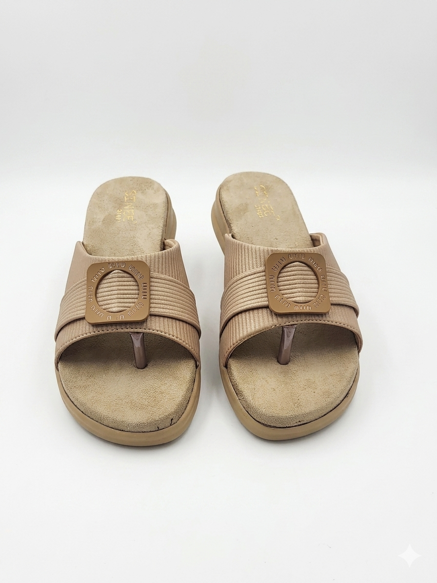 Women's Fashion Low Wedge chapples | Lightweight Air Mix Sole Stretch Lycra Daily Wear Mules