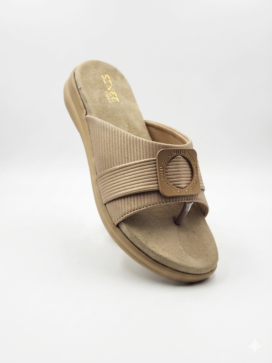Women's Fashion Low Wedge chapples | Lightweight Air Mix Sole Stretch Lycra Daily Wear Mules