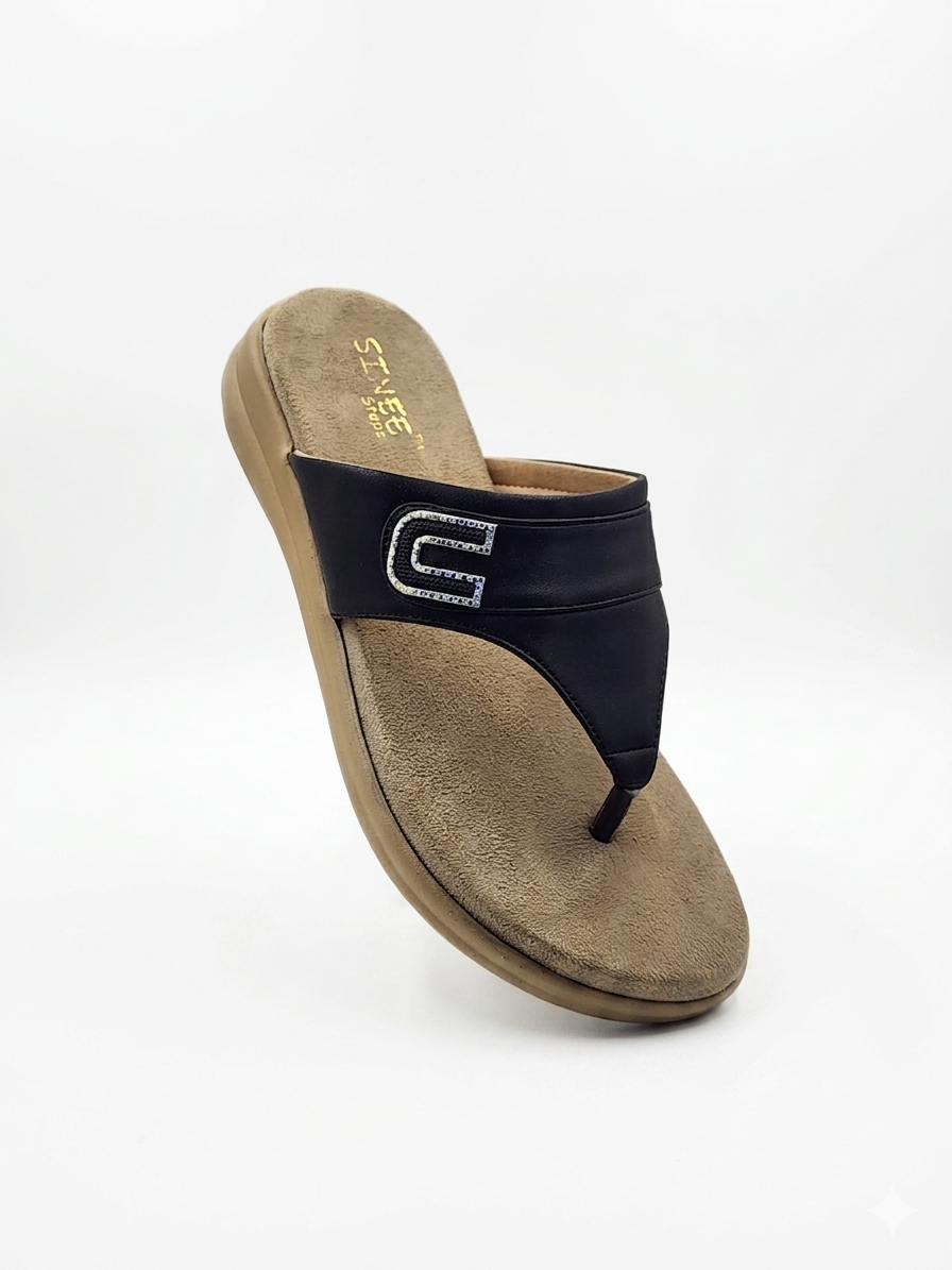 Women's Fashion Low Wedge chapples | Lightweight Air Mix Sole Stretch Lycra Comfort Mules
