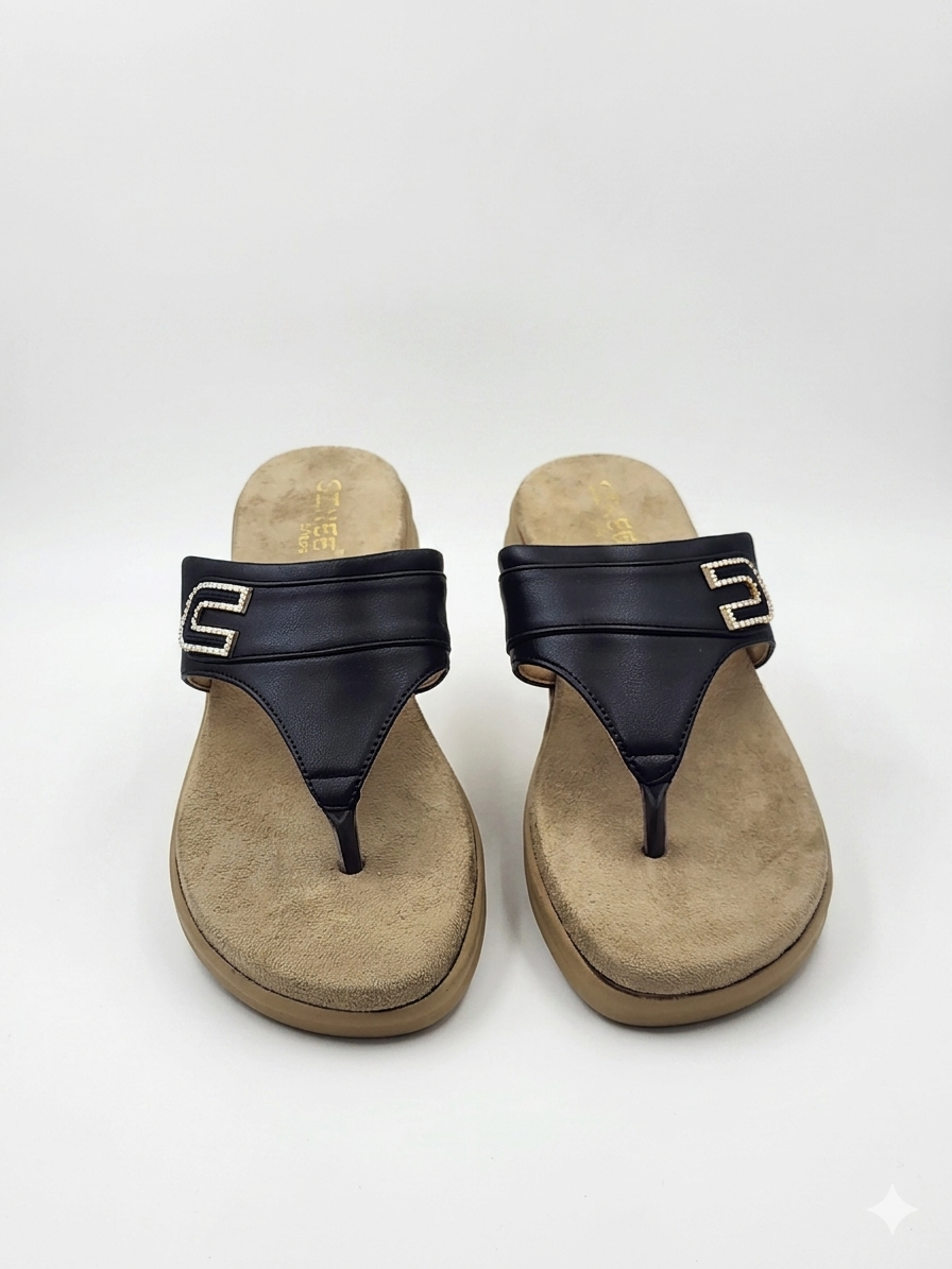 Women's Fashion Low Wedge chapples | Lightweight Air Mix Sole Stretch Lycra Comfort Mules