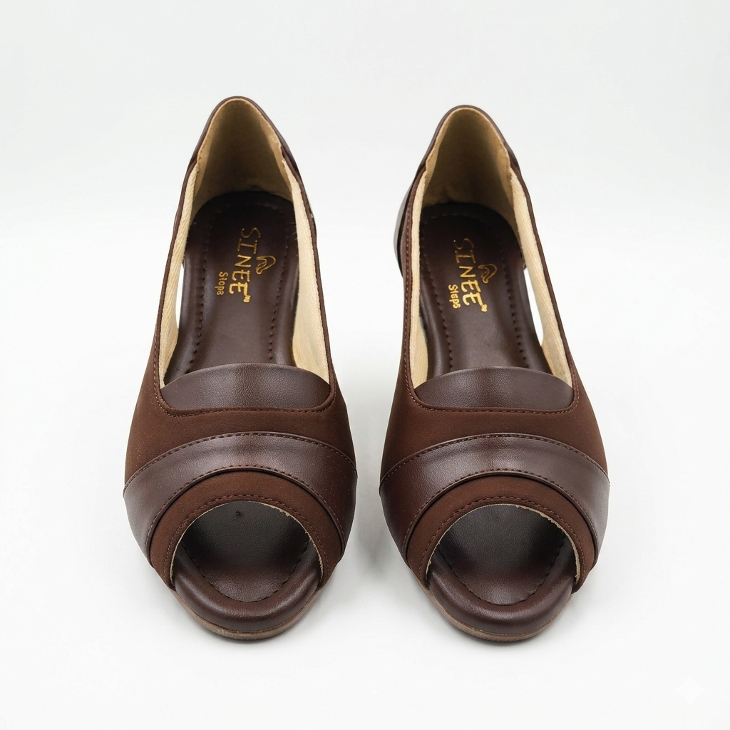 Women's Cushion Padding Peep-Toe Sandals | Dual-Texture Synthetic Upper with Elegant Cutouts & Lightweight Air-Mix Sole