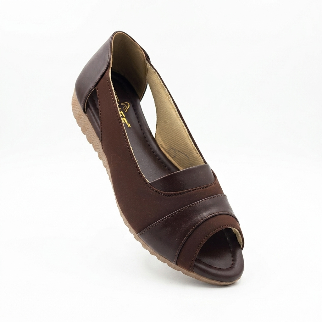 Women's Cushion Padding Peep-Toe Sandals | Dual-Texture Synthetic Upper with Elegant Cutouts & Lightweight Air-Mix Sole