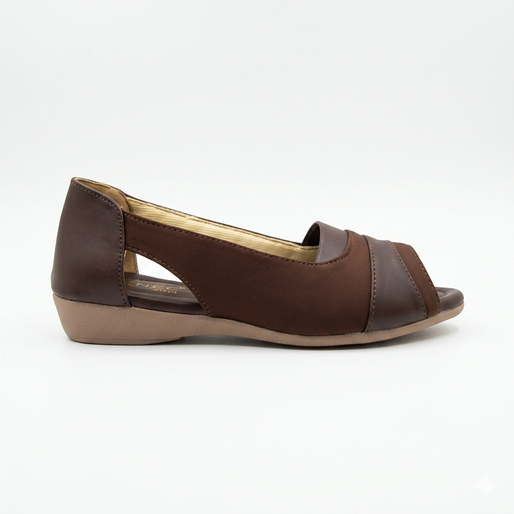 Women's Cushion Padding Peep-Toe Sandals | Dual-Texture Synthetic Upper with Elegant Cutouts & Lightweight Air-Mix Sole