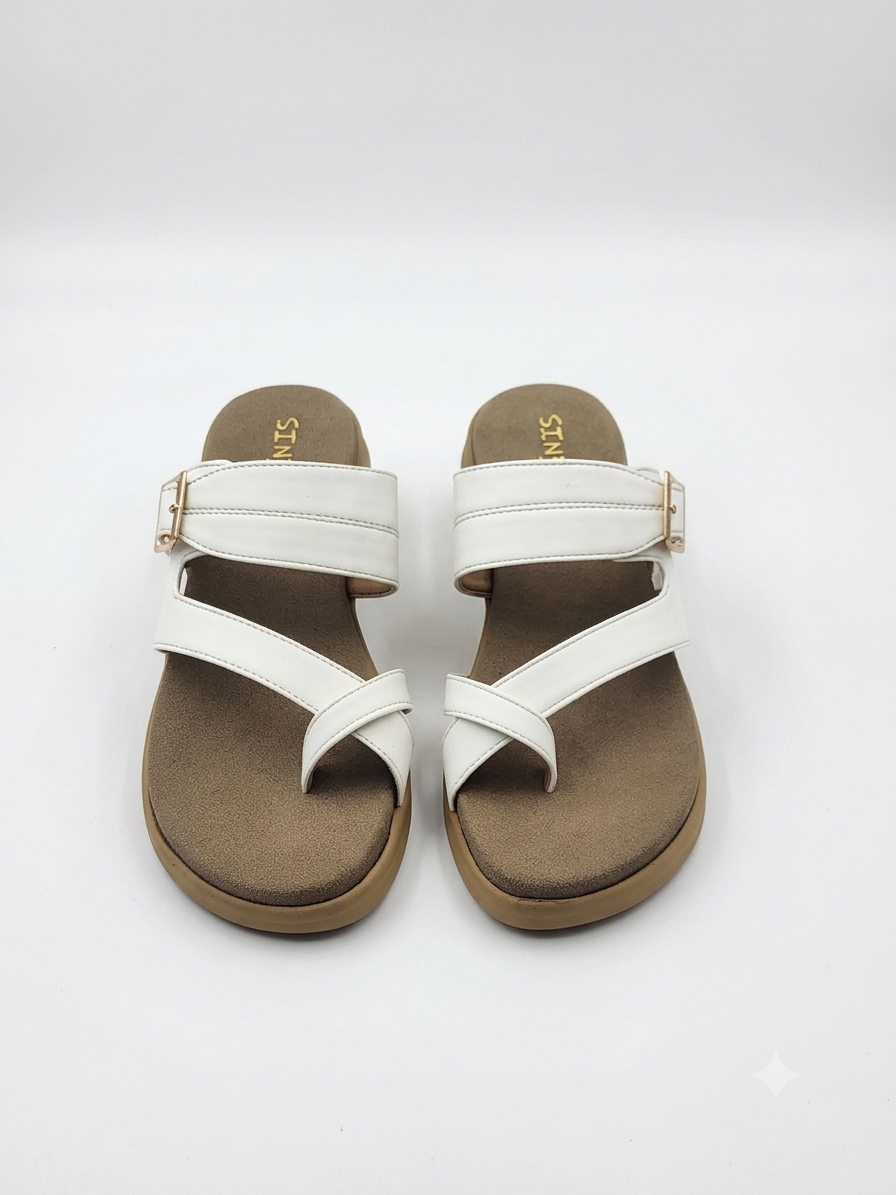 Women's Cushion Padding Comfort Sandals | Functional Buckle Strap Synthetic Upper with Ergonomic Air-Mix Sole