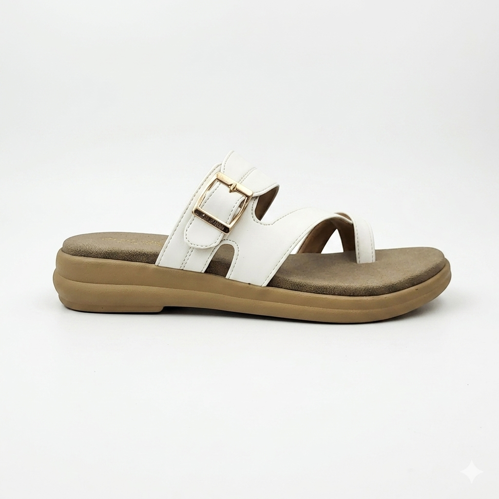 Women's Cushion Padding Comfort Sandals | Functional Buckle Strap Synthetic Upper with Ergonomic Air-Mix Sole
