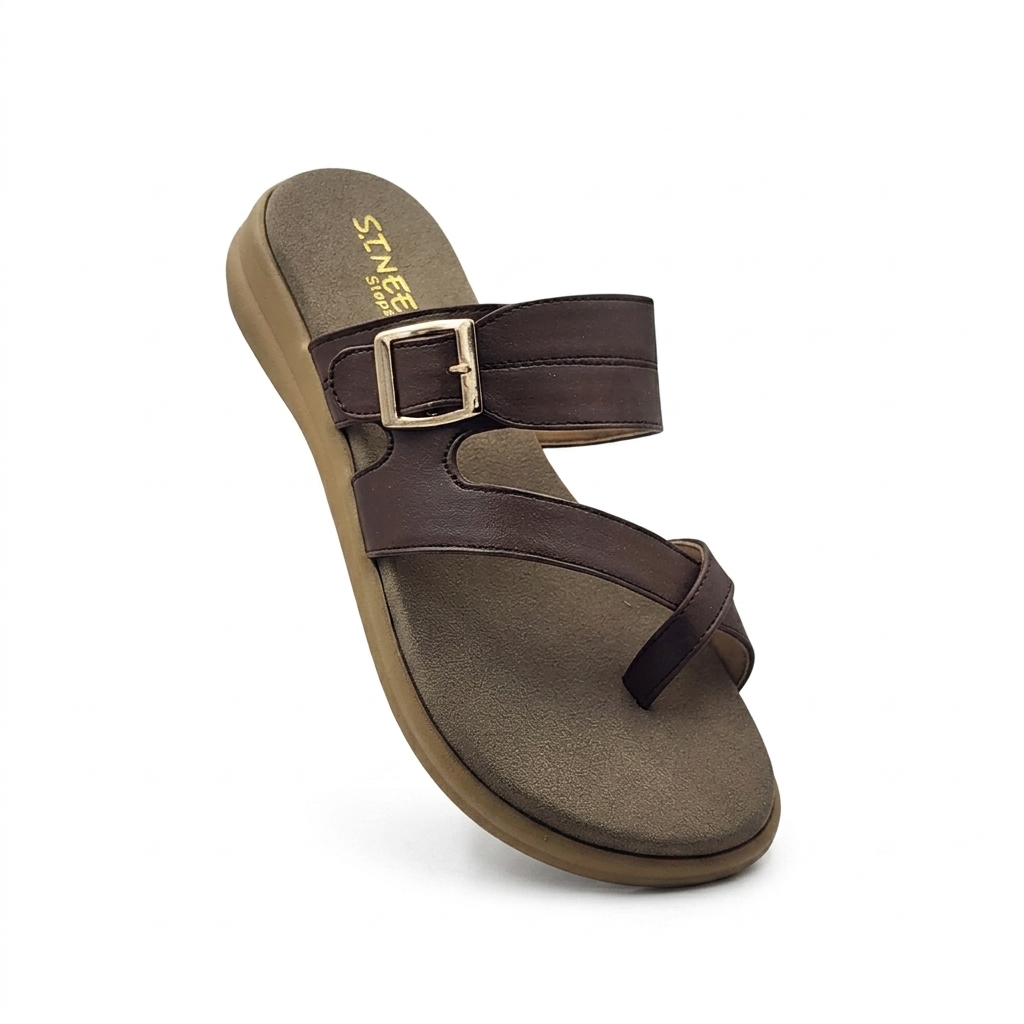 Women's Cushion Padding Comfort Sandals | Functional Buckle Strap Synthetic Upper with Ergonomic Air-Mix Sole