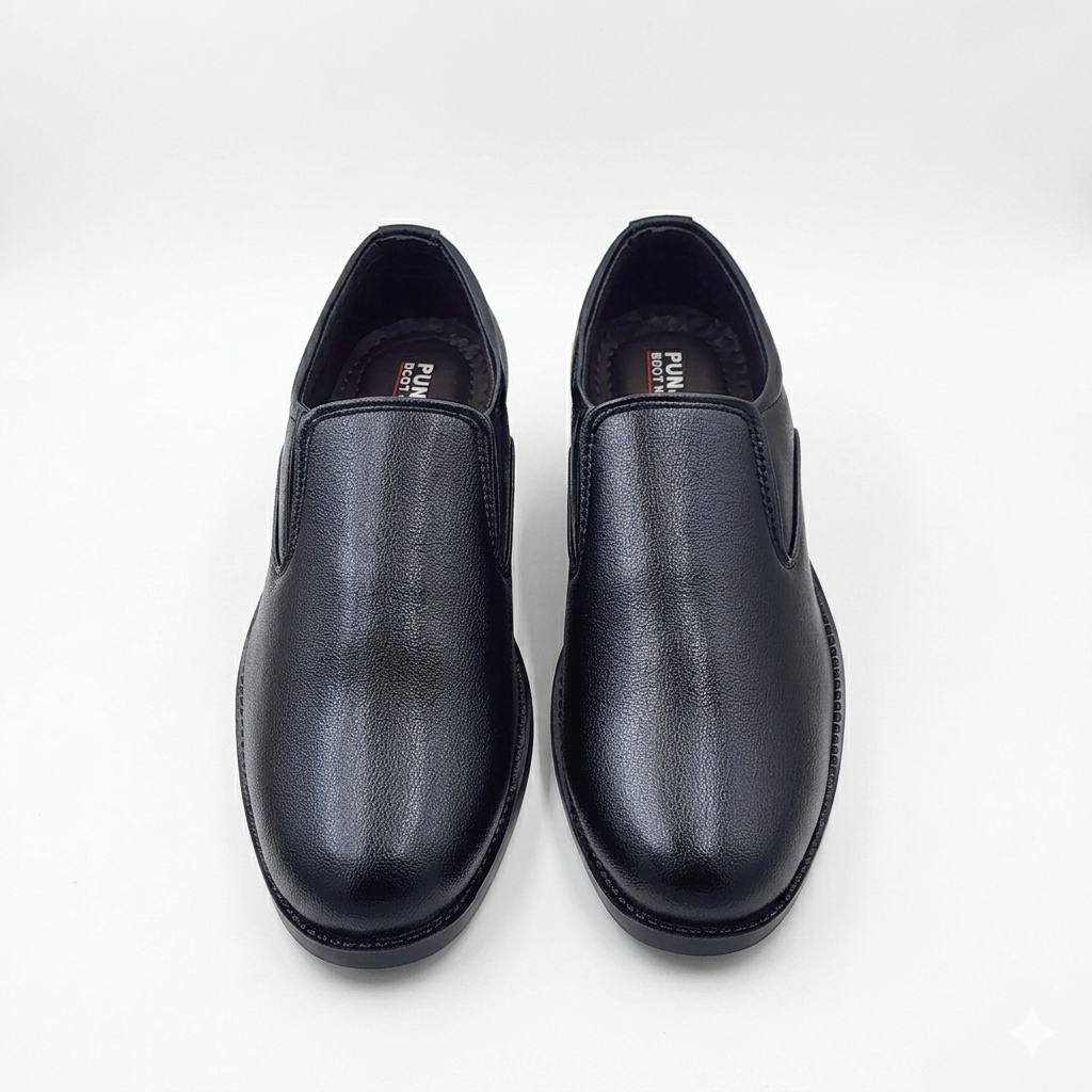 Men's Formal Slip-On Business Shoes with Synthetic Upper, Cushion Padding, and Durable PU Sole