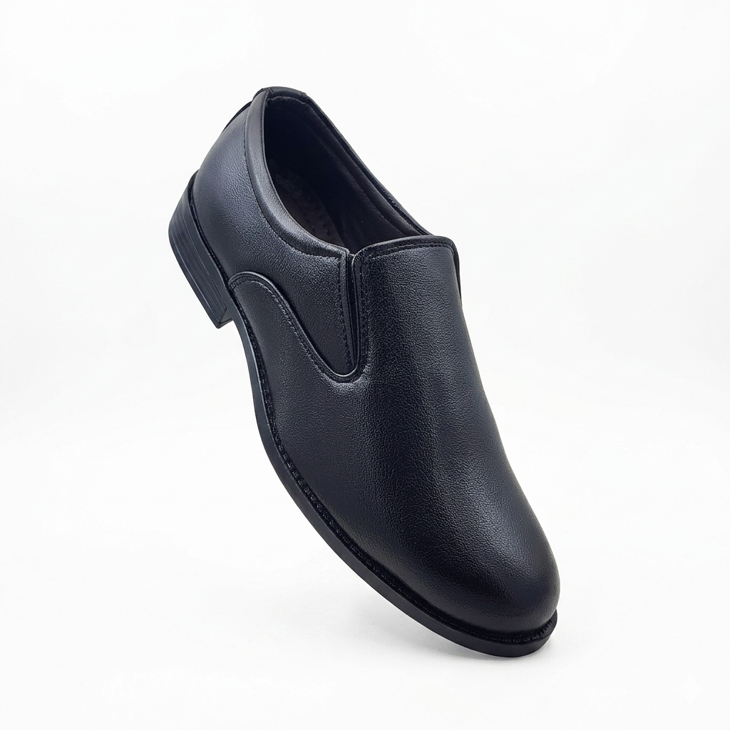 Men's Formal Slip-On Business Shoes with Synthetic Upper, Cushion Padding, and Durable PU Sole