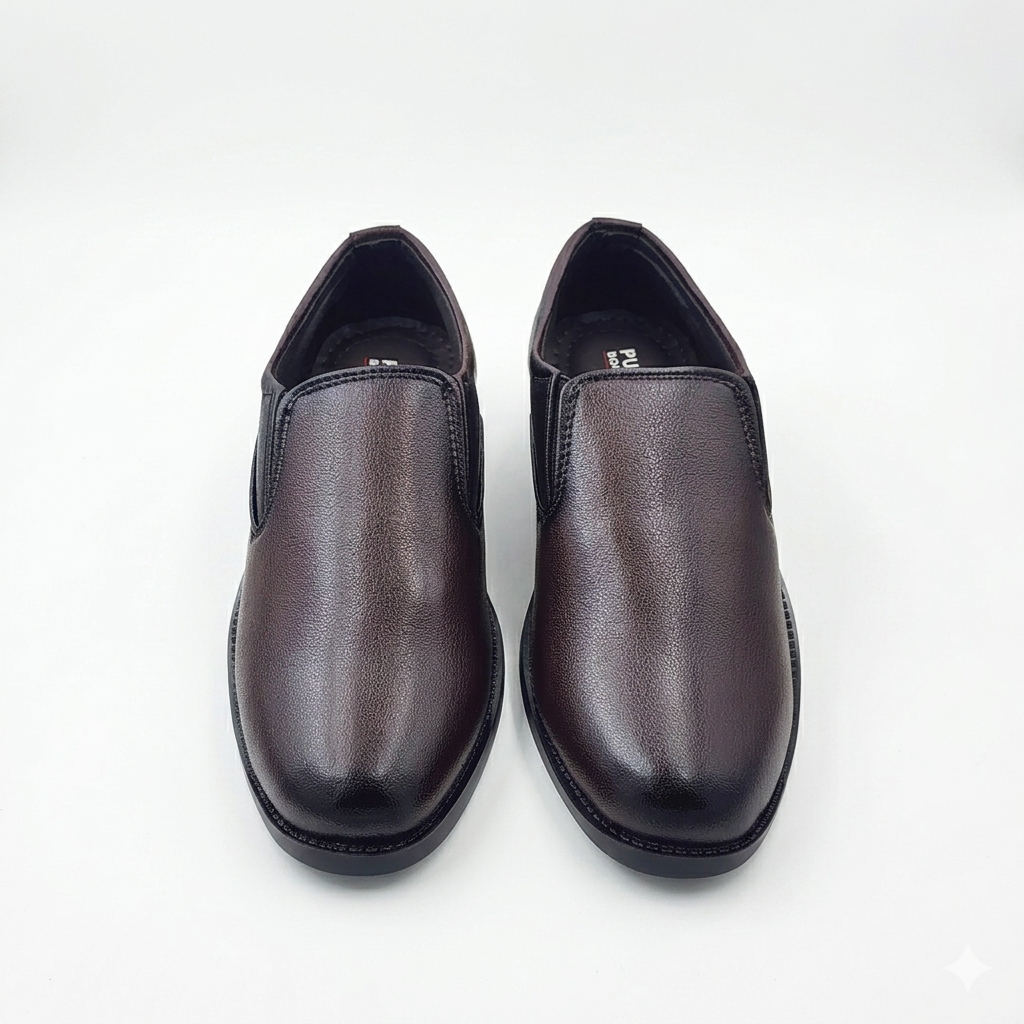 Men's Formal Slip-On Business Shoes with Synthetic Upper, Cushion Padding, and Durable PU Sole