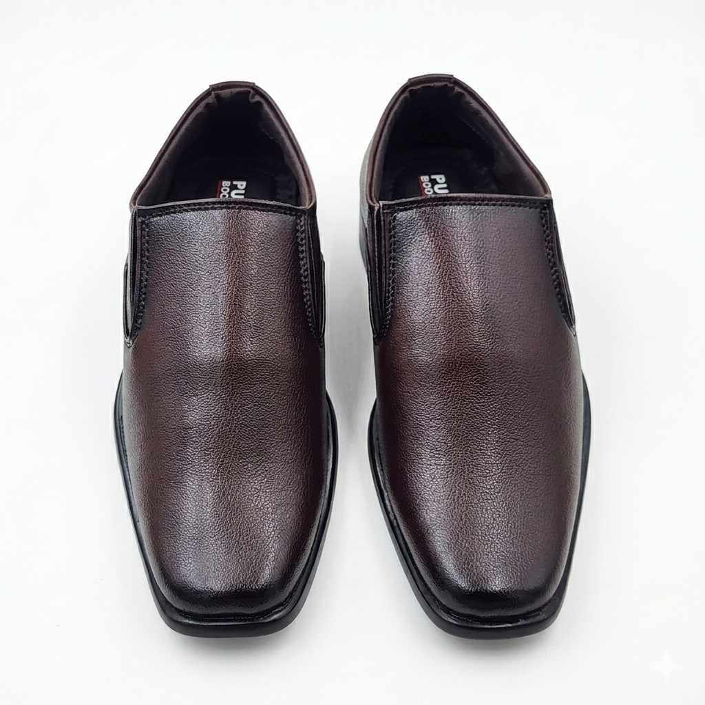 Men's Formal Slip-On Shoes with Synthetic Upper, Cushion Padding, and Durable PU Sole