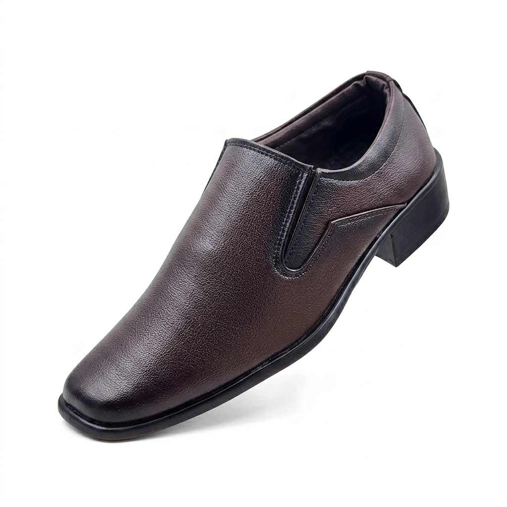 Men's Formal Slip-On Shoes with Synthetic Upper, Cushion Padding, and Durable PU Sole