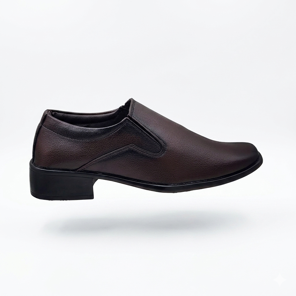 Men's Formal Slip-On Shoes with Synthetic Upper, Cushion Padding, and Durable PU Sole