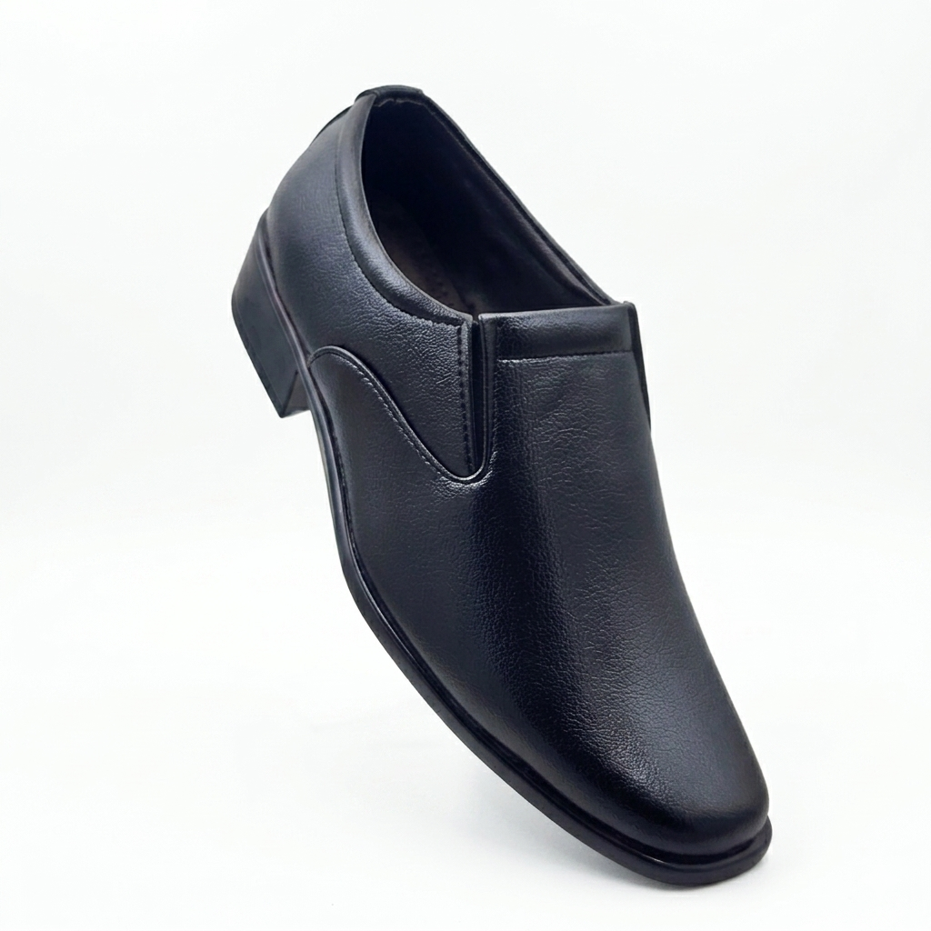 Men's Formal Slip-On Shoes with Synthetic Upper, Cushion Padding, and Durable PU Sole