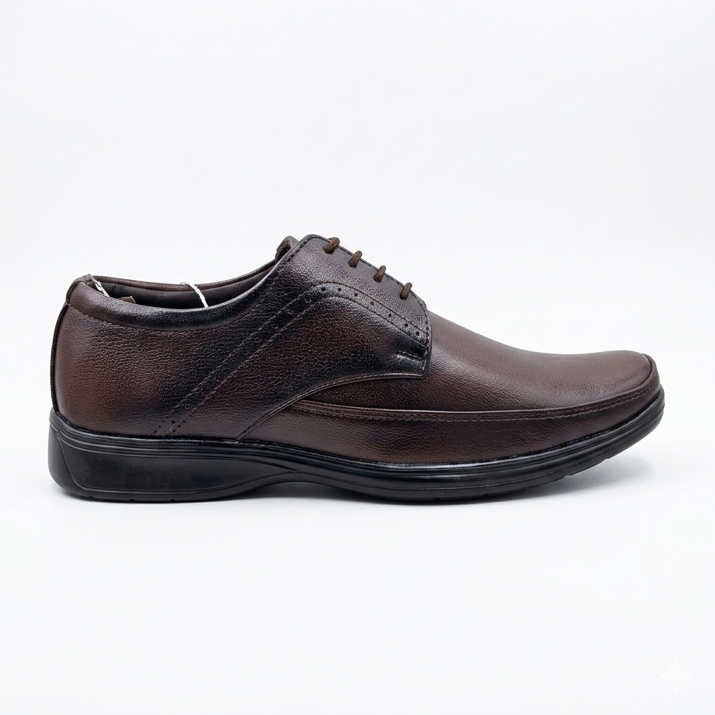 Classic Men's Derby Formal Shoes – Cushioned Comfort with PU Sole