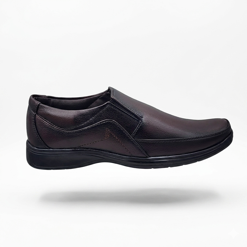 Classic Men's Formal Slip-On Shoes for Corporate Office, Business Meetings & Formal Events, Synthetic Upper, Cushion Padding, and PU Sole