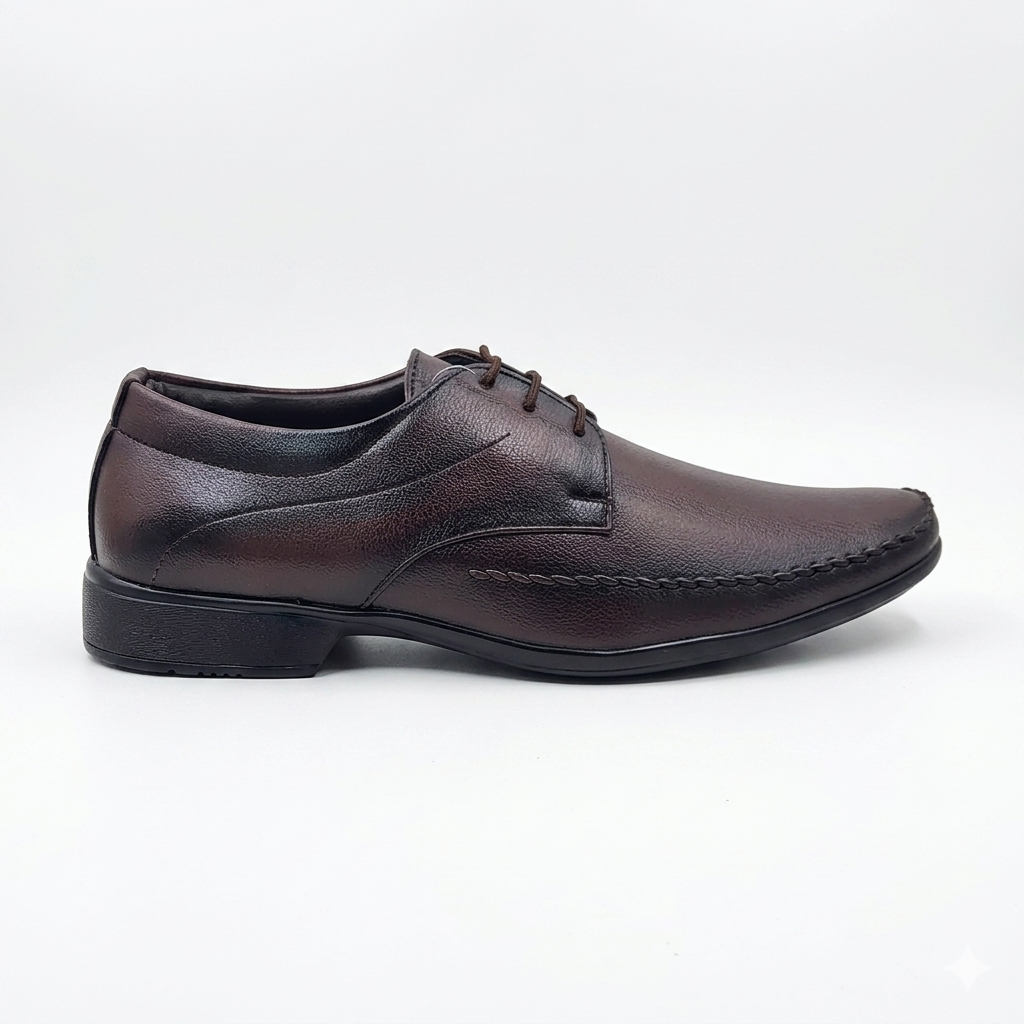 Men's Premium Lace-Up Formal Derby Shoes – Lightweight PU Sole & Cushioned Comfort