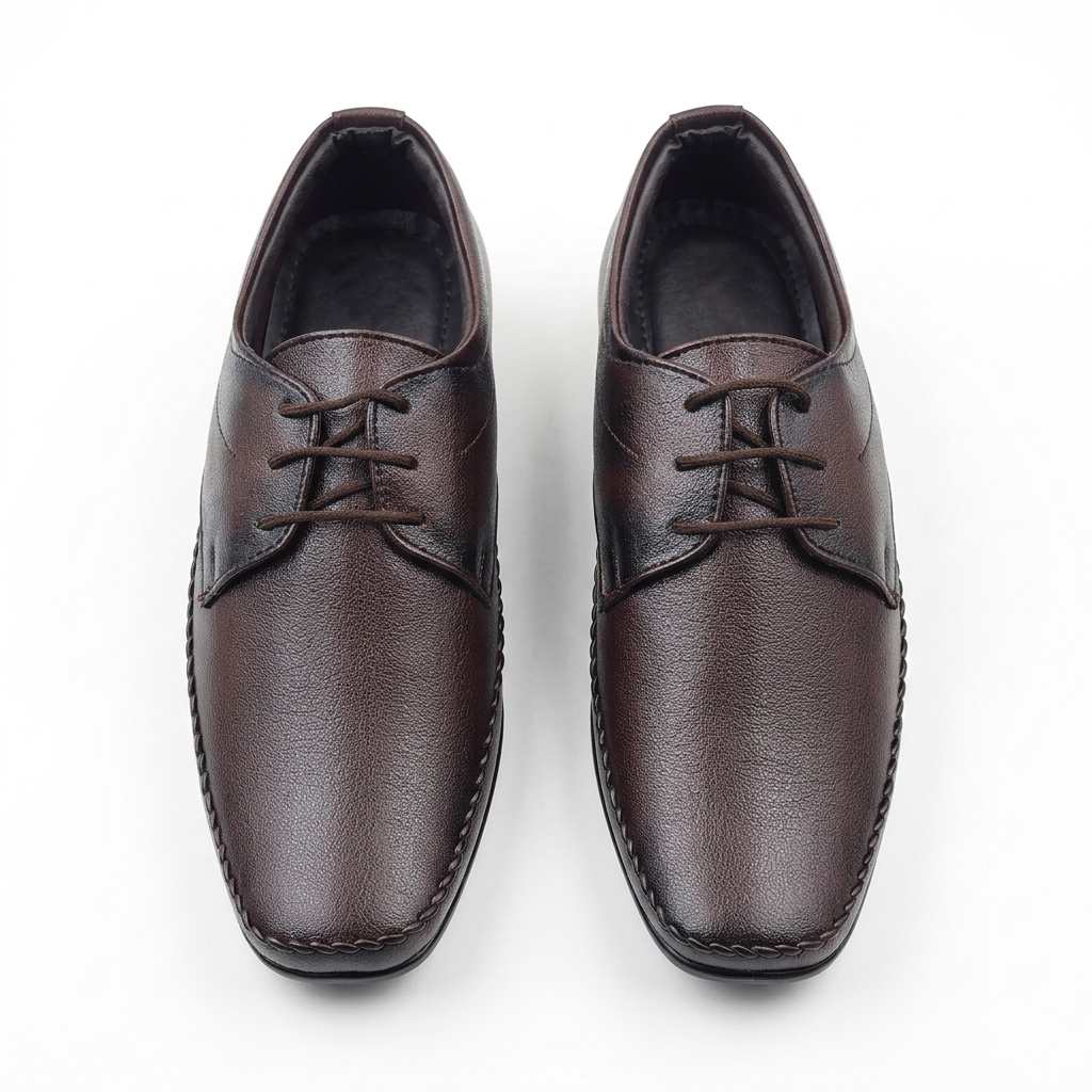Men's Premium Lace-Up Formal Derby Shoes – Lightweight PU Sole & Cushioned Comfort