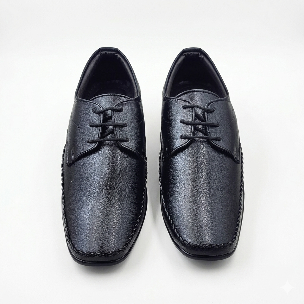 Men's Premium Lace-Up Formal Derby Shoes – Lightweight PU Sole & Cushioned Comfort