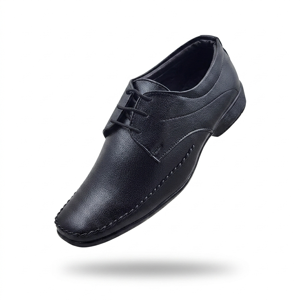 Men's Premium Lace-Up Formal Derby Shoes – Lightweight PU Sole & Cushioned Comfort
