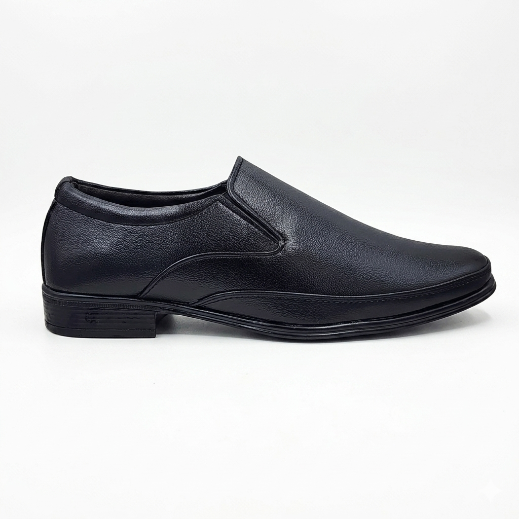 Men's Formal Dress Shoes - Textured Synthetic Leather Derby Shoes for Office Wedding Business | Comfort Cushioned Insoles, Durable Lightweight PU Sole Classic Slip-on Footwear