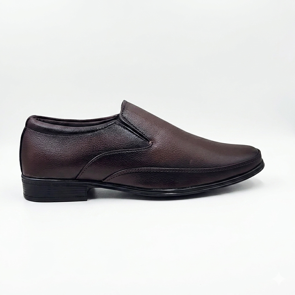 Men's Formal Dress Shoes - Textured Synthetic Leather Derby Shoes for Office Wedding Business | Comfort Cushioned Insoles, Durable Lightweight PU Sole Classic Slip-on Footwear