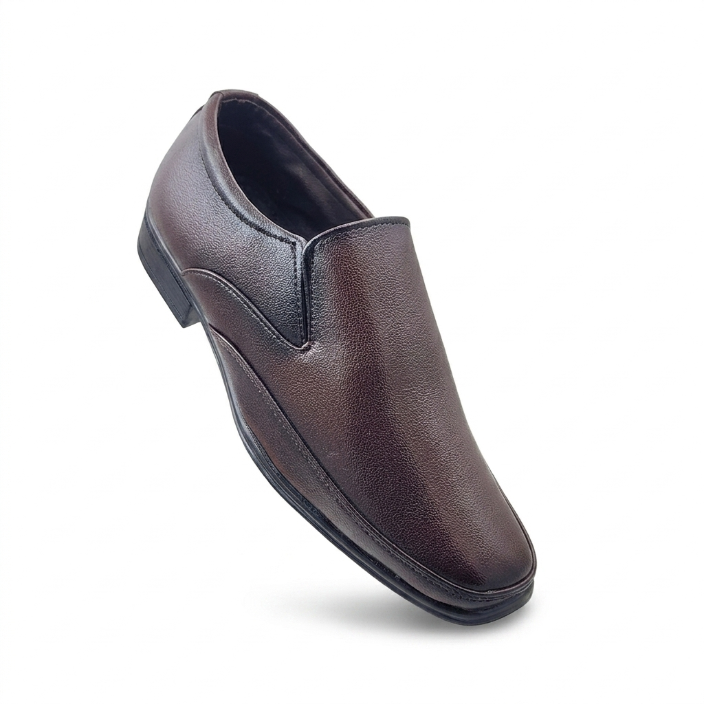 Men's Formal Dress Shoes - Textured Synthetic Leather Derby Shoes for Office Wedding Business | Comfort Cushioned Insoles, Durable Lightweight PU Sole Classic Slip-on Footwear