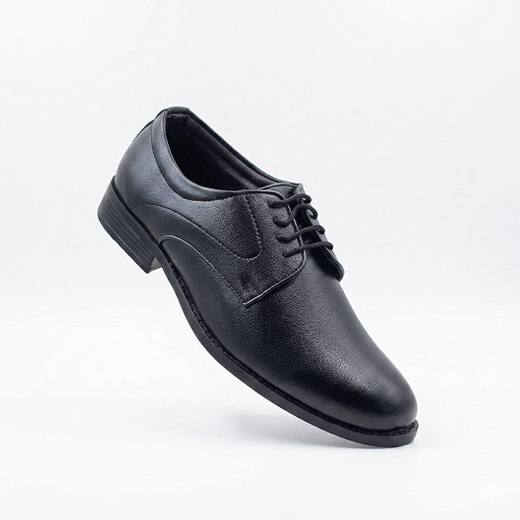 Classic Men's Lace-Up Formal Shoes – Durable Lightweight PU Sole Classic Lace Up Footwear