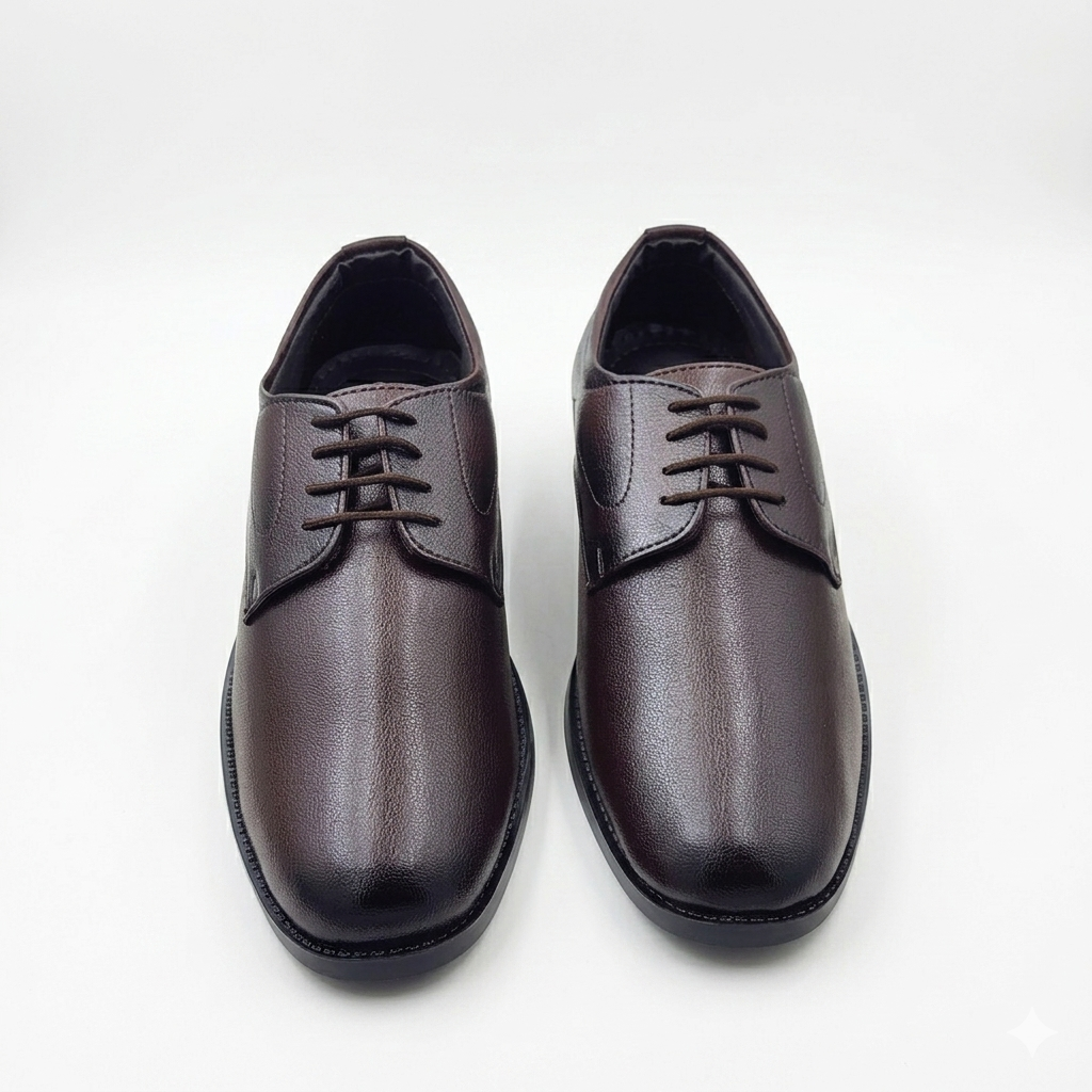 Classic Men's Lace-Up Formal Shoes – Durable Lightweight PU Sole Classic Lace Up Footwear