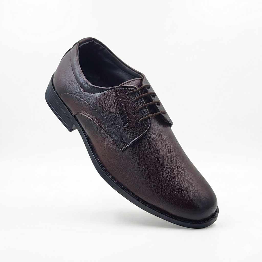 Classic Men's Lace-Up Formal Shoes – Durable Lightweight PU Sole Classic Lace Up Footwear