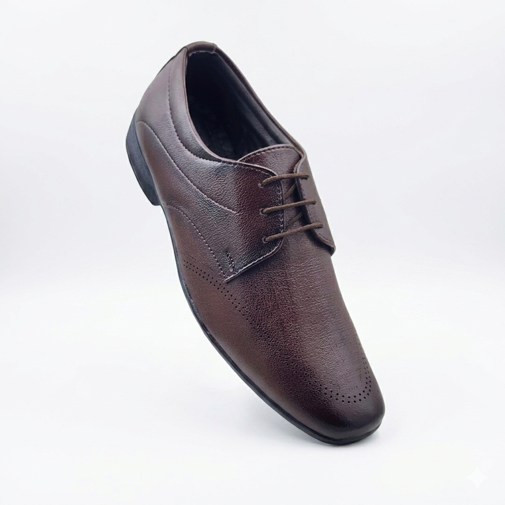 Men's Classic Lace-Up Formal Shoes – Durable Lightweight PU Sole Classic Lace Up Footwear