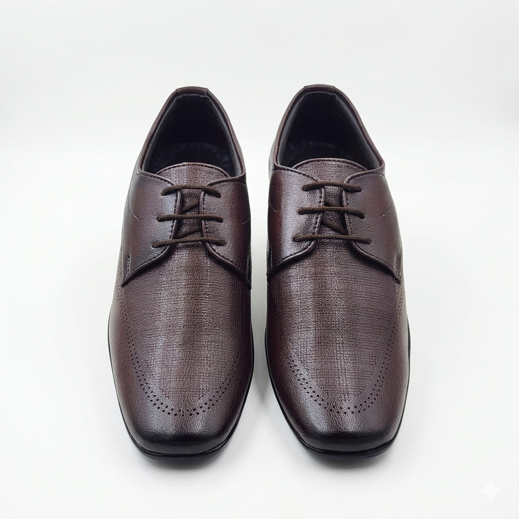 Men's Classic Lace-Up Formal Shoes – Durable Lightweight PU Sole Classic Lace Up Footwear
